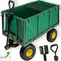 Zöld színű kerti kocsi 220 l
