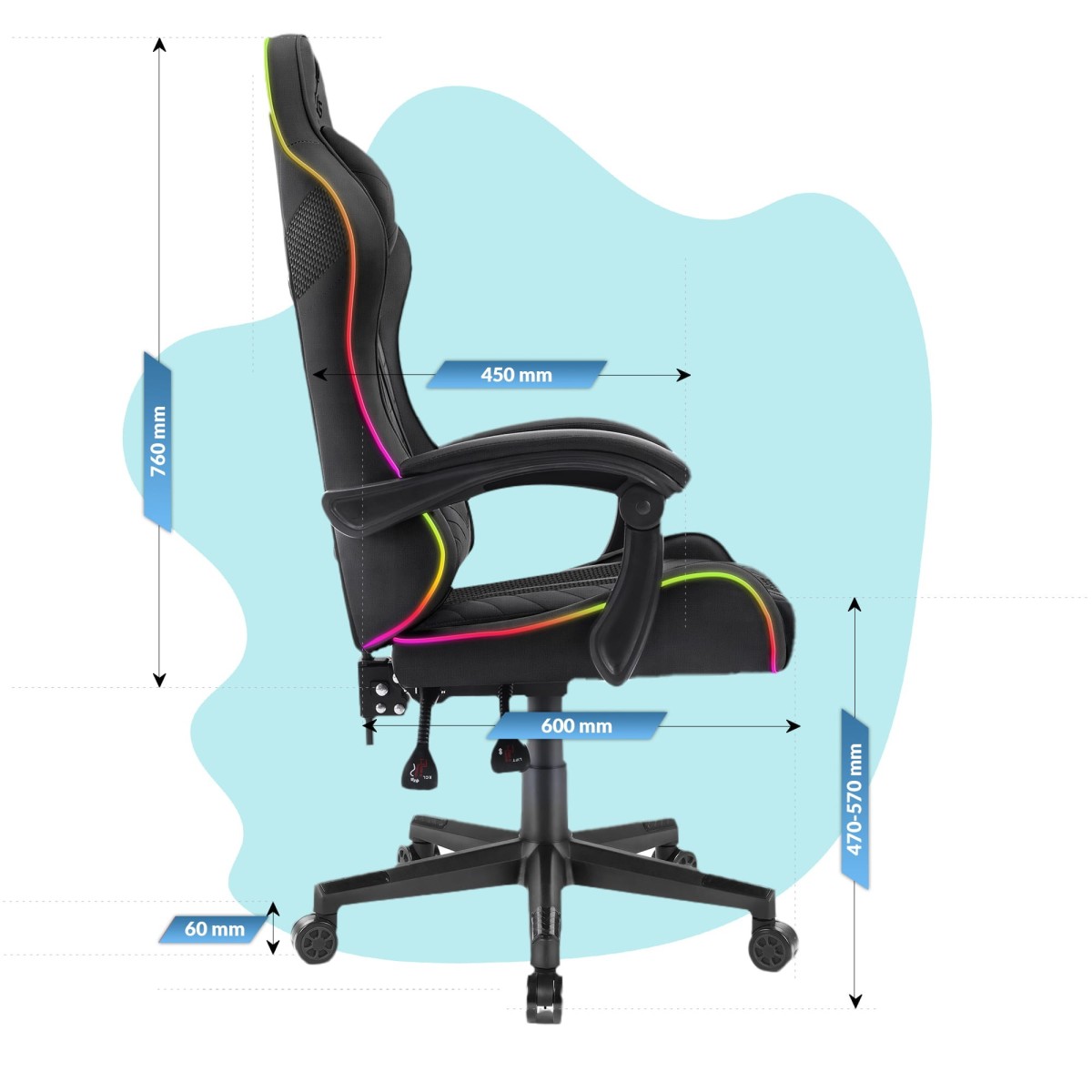 Gyerek gamer szék LED háttérvilágítással