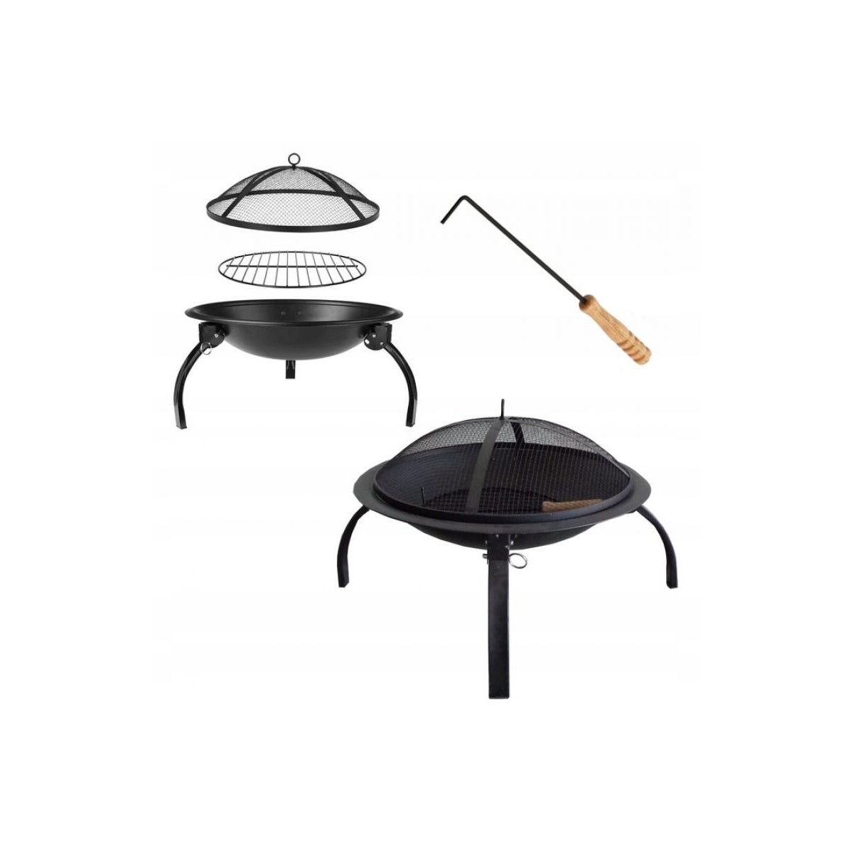 Minőségi kerti grill fekete színben