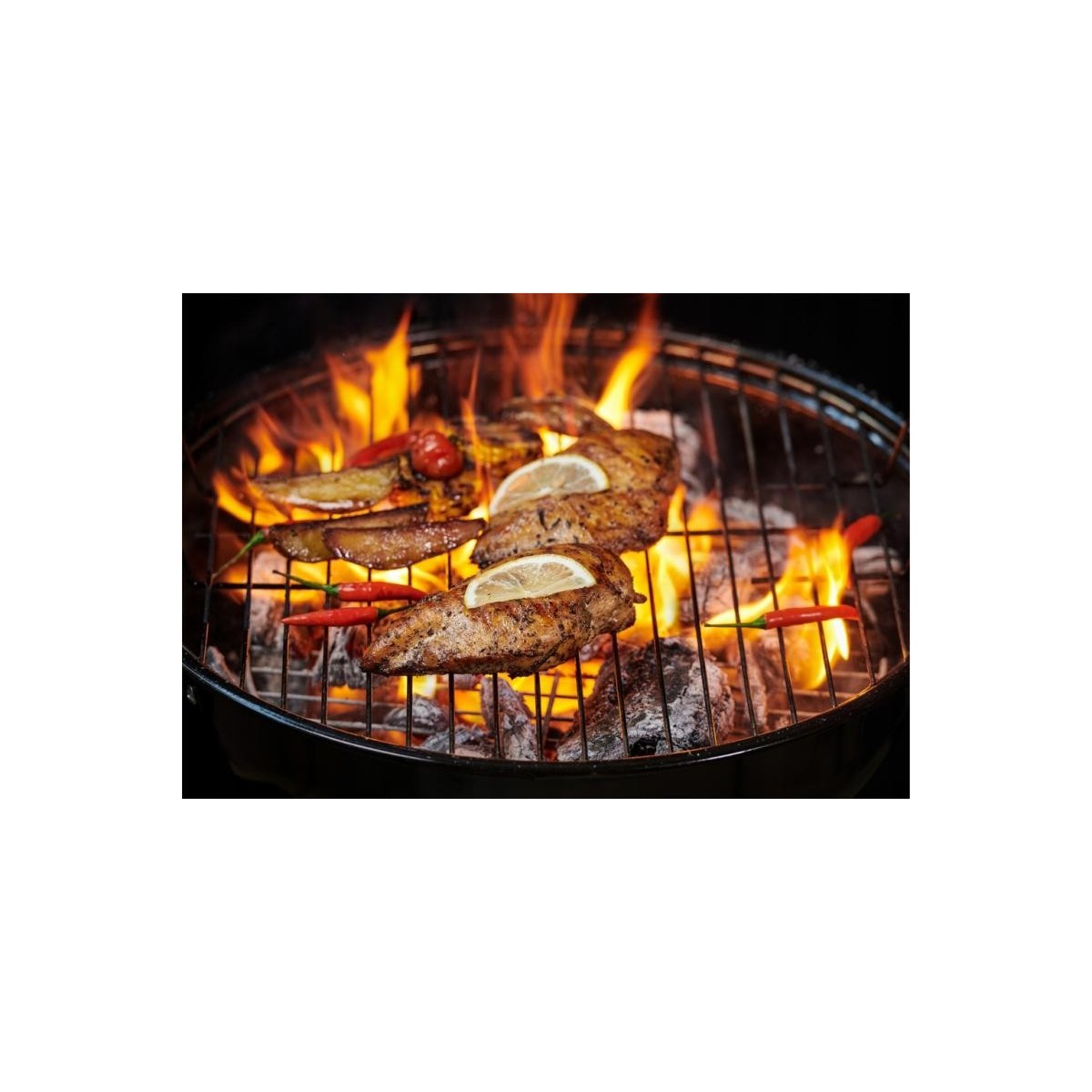 Piros kerti kör alakú faszénes grill 41x33,5x46,5 cm