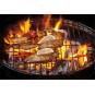 Piros kerti kör alakú faszénes grill 41x33,5x46,5 cm