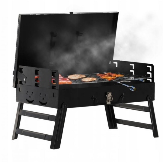 Hordozható túragrill tartozékokkal 44x23x48 cm