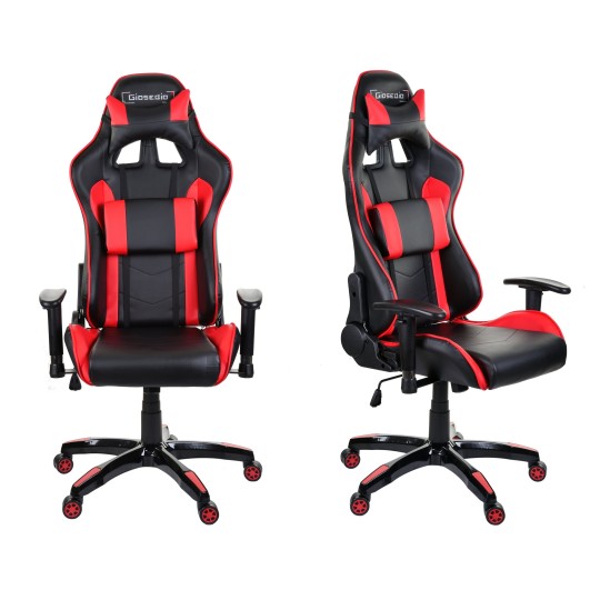 Márkás gamer szék piros színben