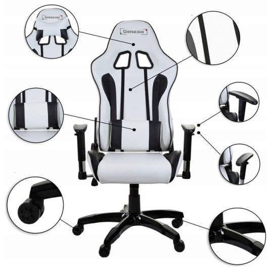 Állítható gamer szék kék színben