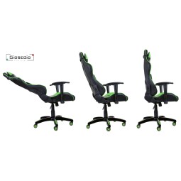 Zöld színű, állítható háttámlájú gamer székek